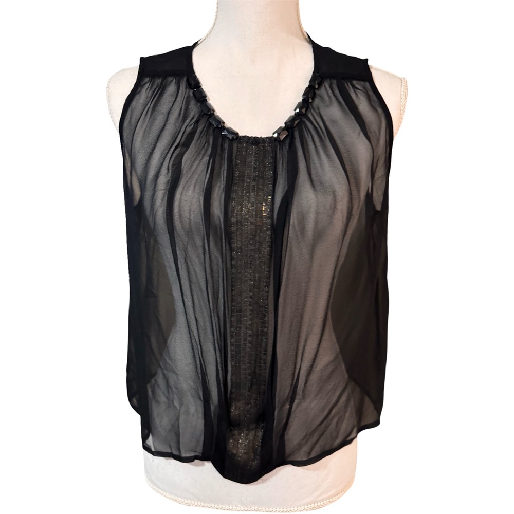 Corey Lynn Calter Black Sheer Blouse